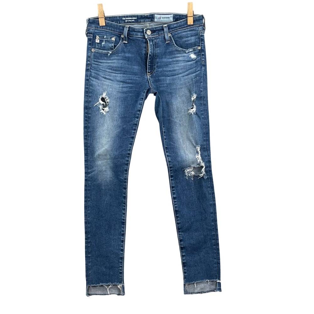 AG Adriano Goldschmied The Legging Ankle Jeans Womens‎ 29 Blue Distressed Skinny